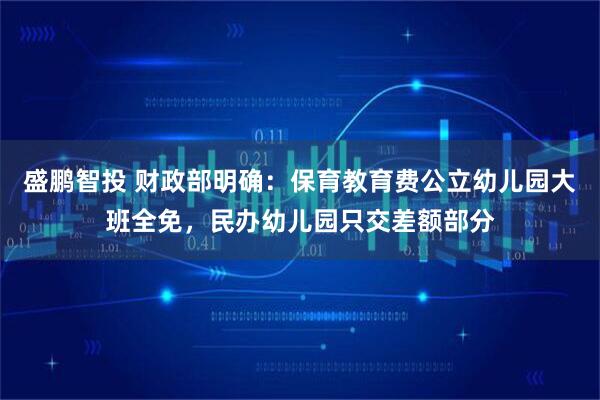 盛鹏智投 财政部明确：保育教育费公立幼儿园大班全免，民办幼儿园只交差额部分