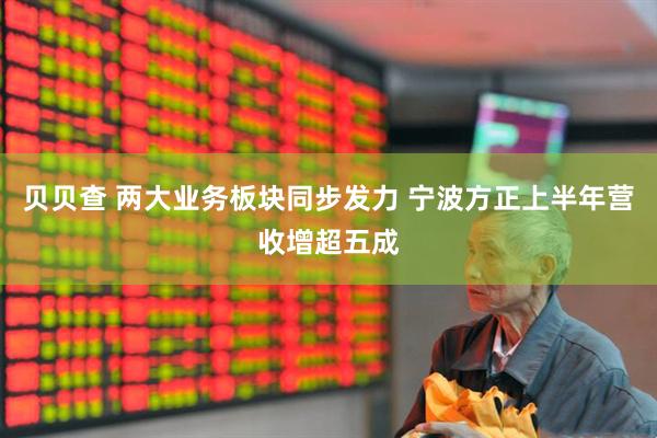 贝贝查 两大业务板块同步发力 宁波方正上半年营收增超五成